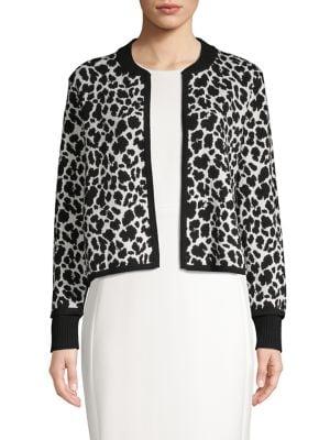 Vince Camuto Animal-print Cotton-blend Cardigan