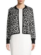 Vince Camuto Animal-print Cotton-blend Cardigan