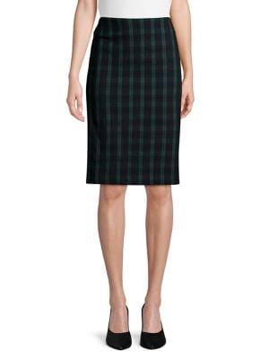 Lord & Taylor Petite Plaid Pencil Skirt