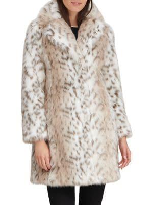 Karl Lagerfeld Paris Faux Fur Walker Coat