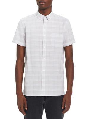 Calvin Klein Textured Graph-check Short-sleeve Shirt