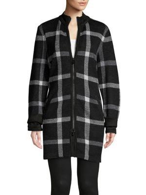 Karl Lagerfeld Paris Exploded Plaid Oversize Jacket