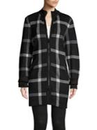 Karl Lagerfeld Paris Exploded Plaid Oversize Jacket