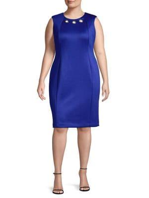 Calvin Klein Plus Sleeveless Grommet Sheath Dress