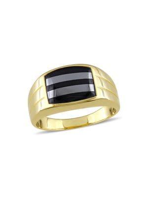 Sonatina Black Onyx & Hematite Square Ring