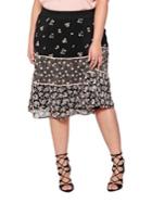 Addition Elle Love And Legend Floral-print Banded-waist Skirt