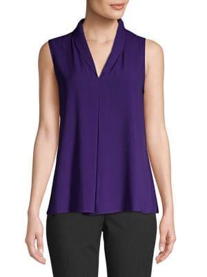 Calvin Klein Shawl Collar Sleeveless Top