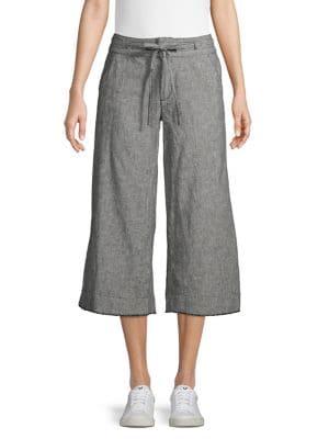 Democracy Tied Stripe Side-slit Culottes