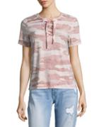 Lucky Brand Camouflage Lace-up Tee