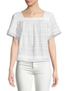 Vince Camuto Textured Eyelet-trim Blouse