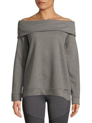 Donna Karan Active Textured Off-the-shoulder Top