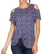 Lucky Brand Printed Cold Shoulder Top