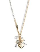 R.j. Graziano Faux Pearl-accented Charm Pendant Necklace