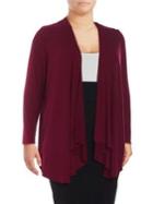 Context Plus Ribbed Open Front Cardigan