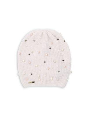 Karl Lagerfeld Paris Multi Faux-pearl Slouchie Beanie