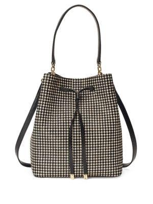 Lauren Ralph Lauren Houndstooth Debby Ii Drawstring Bag