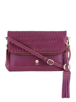 Lodis Rodeo Woven Leather Crossbody Bag
