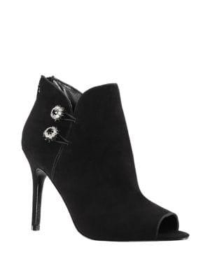Nina Mirela Buttoned Peep-toe Booties