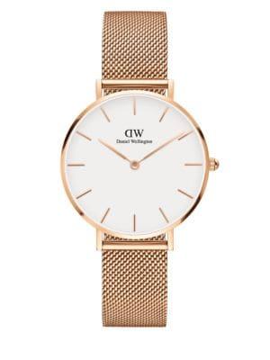 Daniel Wellington Classic Petite Melrose Rose-goldtone Mesh Strap Watch, 32mm