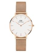 Daniel Wellington Classic Petite Melrose Rose-goldtone Mesh Strap Watch, 32mm