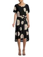 Joan Vass Floral High-low Midi Dress