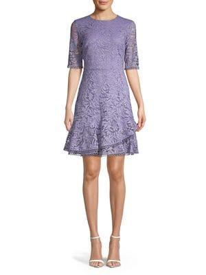 Vince Camuto Ruffle-trimmed Lace Sheath Dress