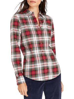 Brooks Brothers Red Fleece Plaid Long Sleeve Button-front Shirt