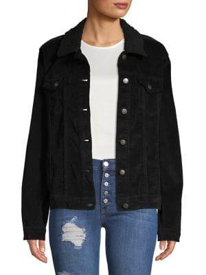 Design Lab Faux Fur-trimmed Spread Collar Jacket