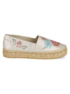Donald J Pliner Floral Embroidered Espadrille Flats