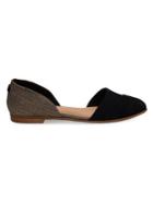 Toms Jutti D'orsay Suede & Metallic Woven Flats