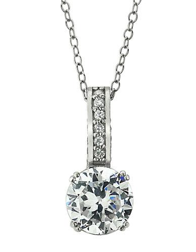 Lord & Taylor Sterling Silver And Cubic Zirconia Solitaire Pendant Necklace