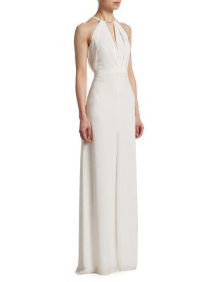Halston Heritage Flowy Keyhole Gown