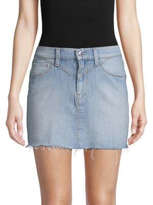 Hudson Jeans Frayed Hem Denim Mini-skirt