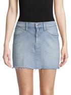 Hudson Jeans Frayed Hem Denim Mini-skirt