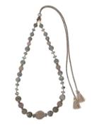 Chan Luu 8mm Gray Freshwater Pearl And Multi-stone Necklace