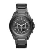 Armani Exchange Drex Stainless Steel Black Dial Chronograph Bracelet Watch