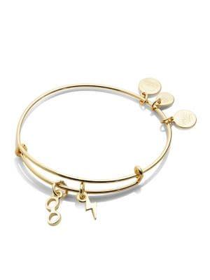 Alex And Ani Harry Potter Glasses & Lightning Bolt Duo Goldtone Charm Bangle Bracelet
