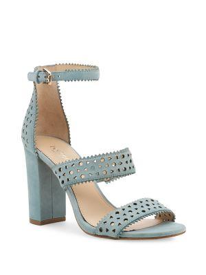 Botkier New York Gemi Perforated Suede Block Heel Sandals