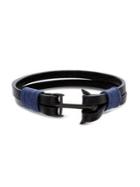 Lord & Taylor Men's Stainless Steel & Leather Textured Bracelet