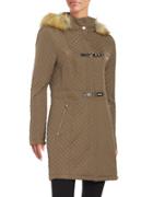 Ivanka Trump Quilted Faux Fur-trimmed Coat