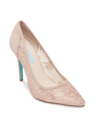 Betsey Johnson Blue Nessa Suede Pumps