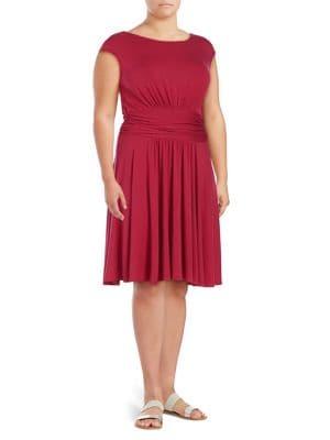 Context Plus Scoop-back Pleated Dress