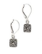 Judith Jack Sterling Silver And Crystal Square Drop Earrings