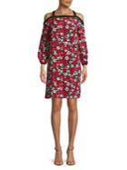 Jones New York Floral Cold-shoulder Dress