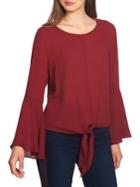 1.state Plaid Bell-sleeve Blouse
