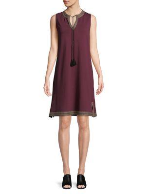 Lord & Taylor Plus Tassel Shift Dress