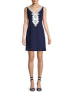 Eliza J Petite Lace-trim V-neck Sheath Dress