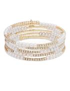 Anne Klein Multi-row Faux Pearl And Crystal Bracelet