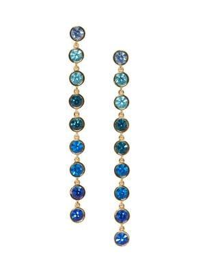 Sole Society Beachcomber Goldtone And Multicolored Crystal Linear Drop Earrings