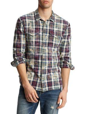 John Varvatos Star U.s.a. Regular-fit Plaid Shirt
